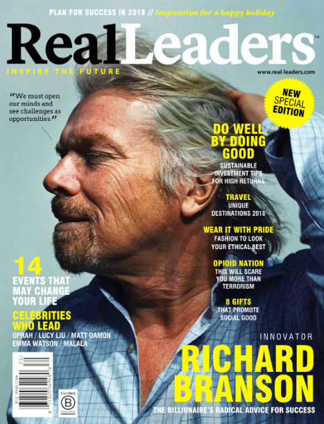 Real leadership magazine cover with AquaMobile Feature